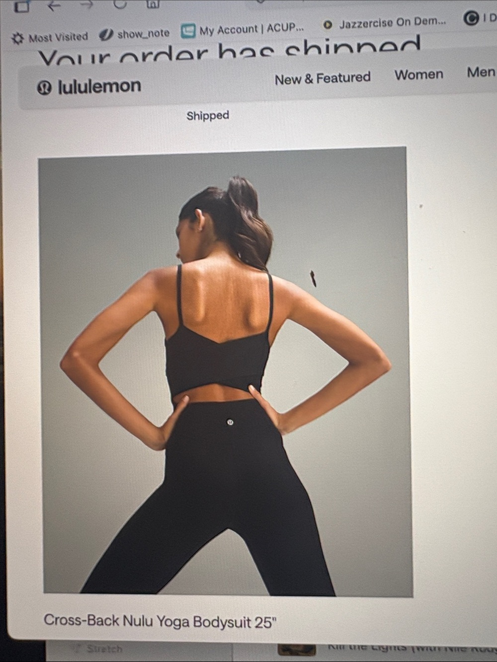 Lululemon Cross Back Nulu Bodysuit 25” Black
Size 4